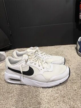 Nike Men's White Sneakers with Black Swoosh